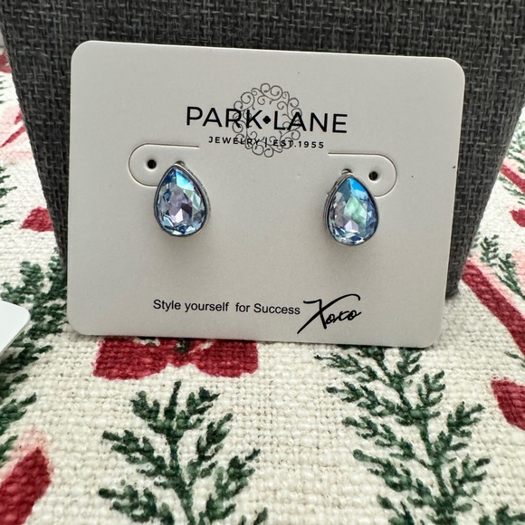 Park Lane Snowfall Earrings with Blue and Clear Crystals - Picture 4 of 4